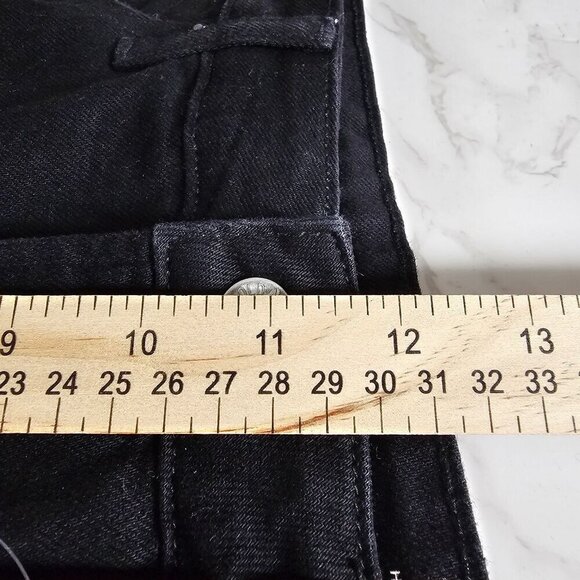 Old Navy High-Rise O.G. Straight 7 "In Denim Shorts Cut Off Black Womens 14 NWT - Picture 9 of 10